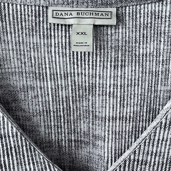 Dana Buchman Pleated Gray Relaxed Fit Waist Knot Blouse Women’s Top Size XXL - Picture 5 of 7
